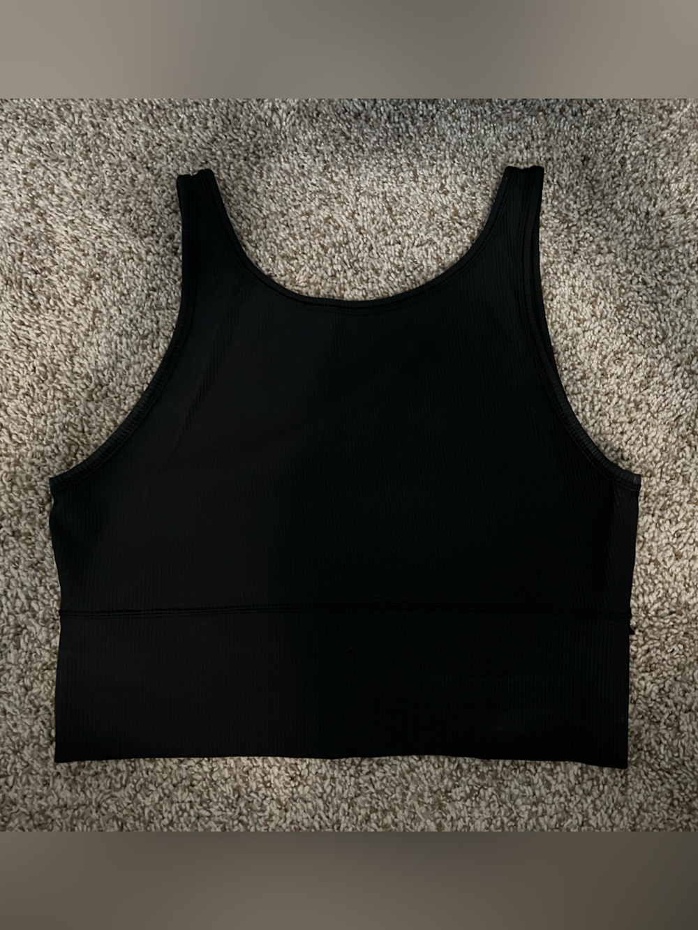 Lululemon Black Ribbed Cropped Tank